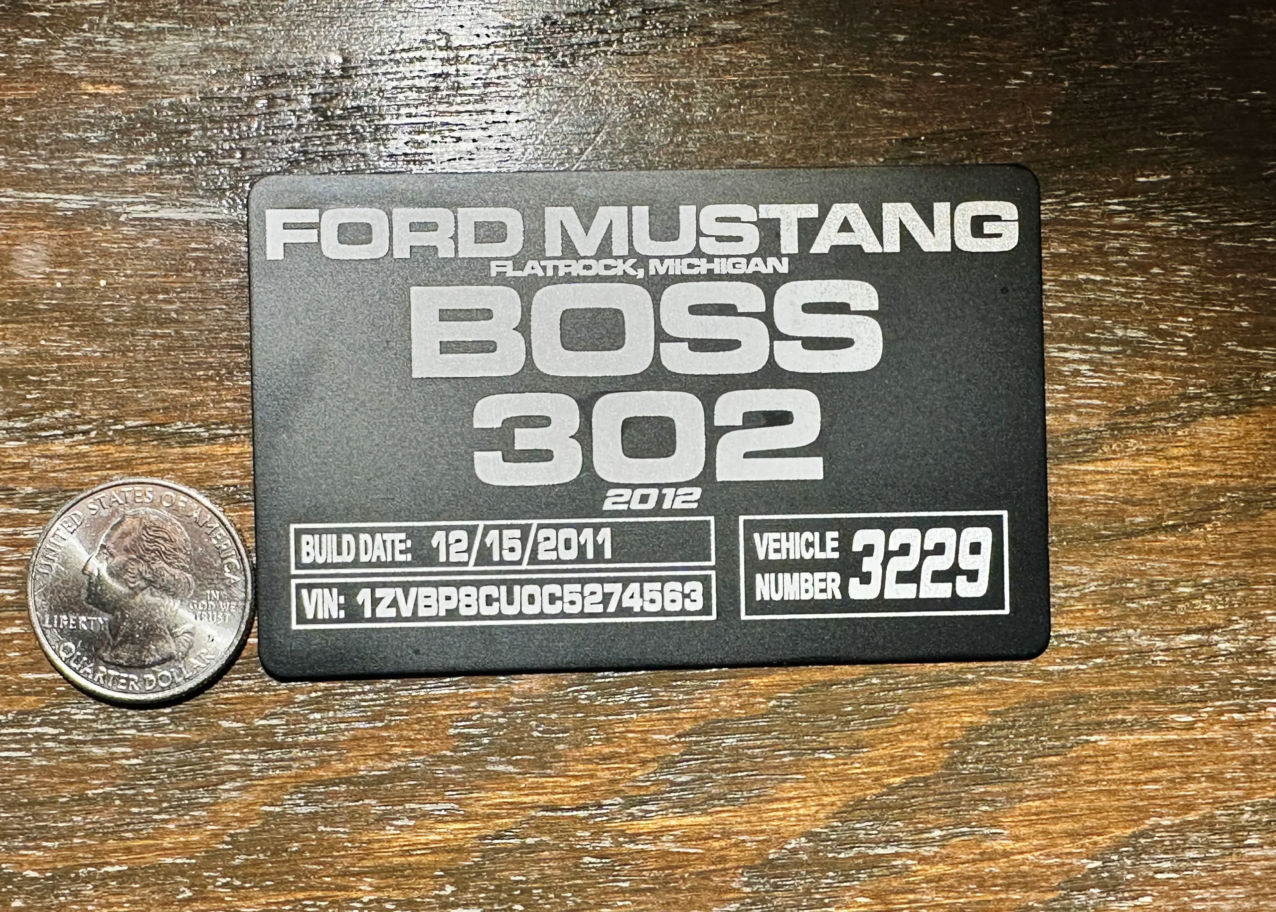 BOSS 302 ID PLATE