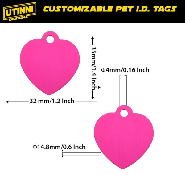 Custom Pet Tag Heart - Image 2