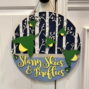 Starry Skies and Fireflies Door Hanger