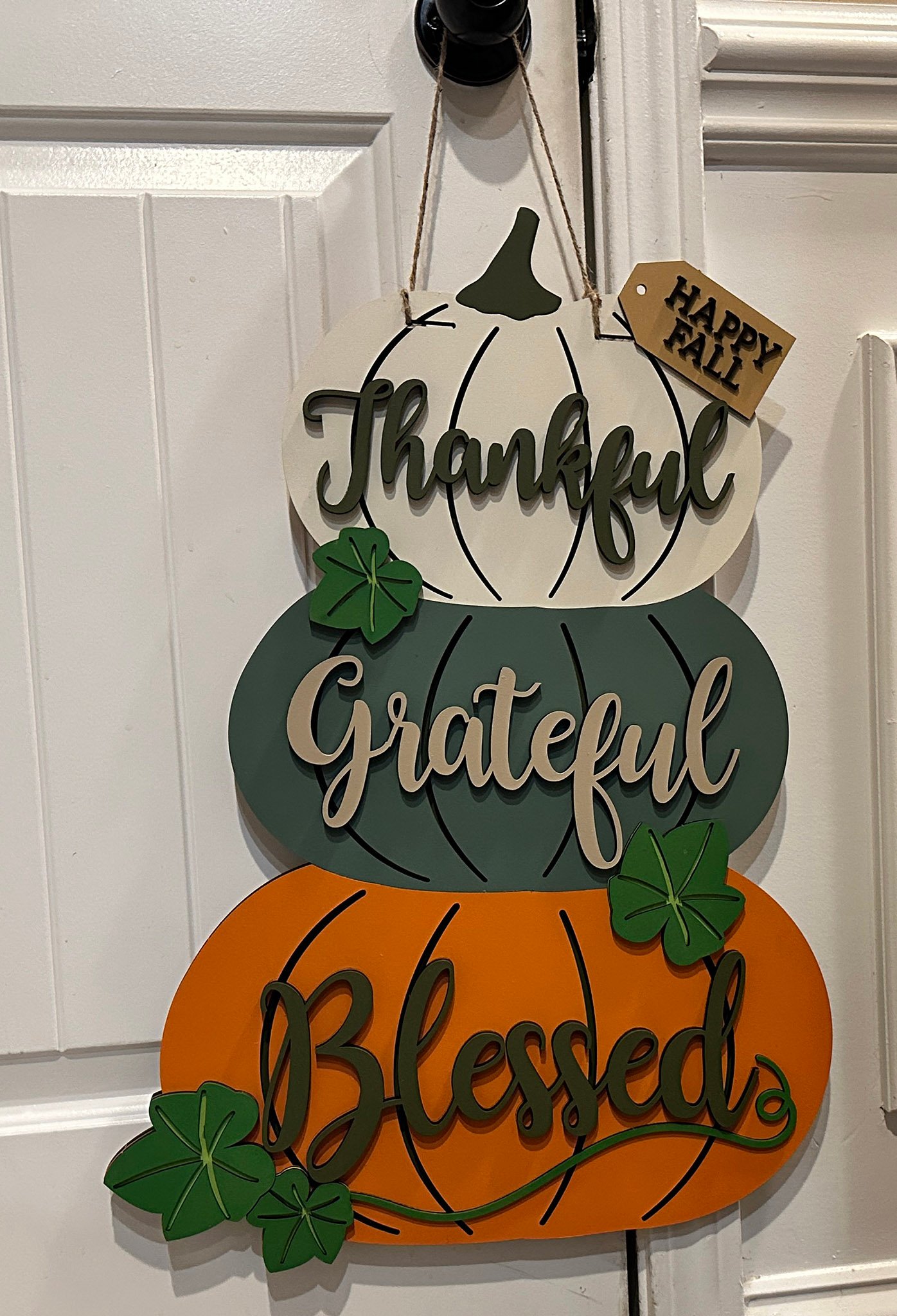 Happy Fall Thankful, Grateful, Blessed Door Hanger - Image 3