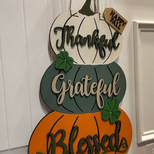 Alternative view of Happy Fall Thankful, Grateful, Blessed Door Hanger