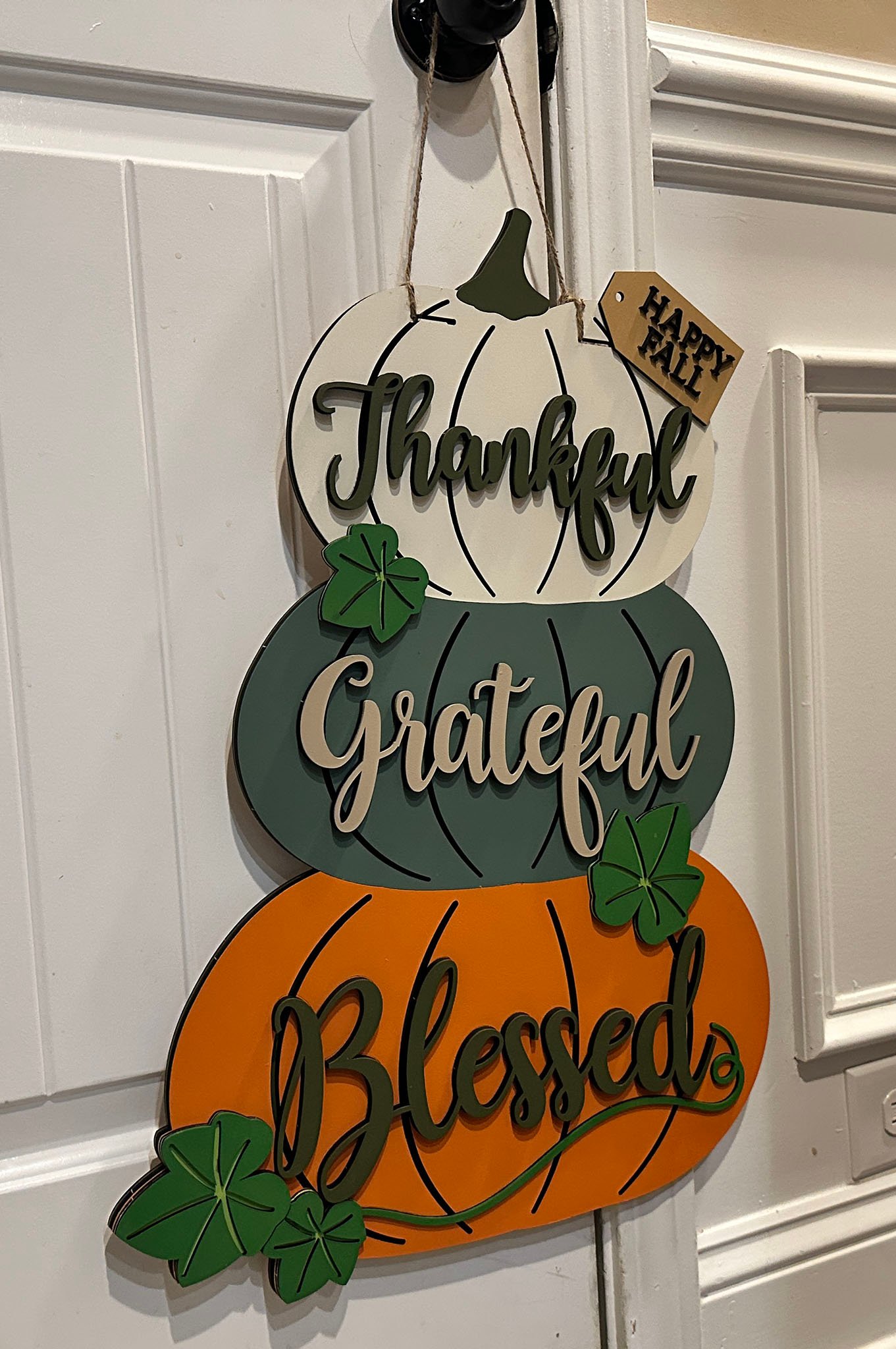 Happy Fall Thankful, Grateful, Blessed Door Hanger - Image 2