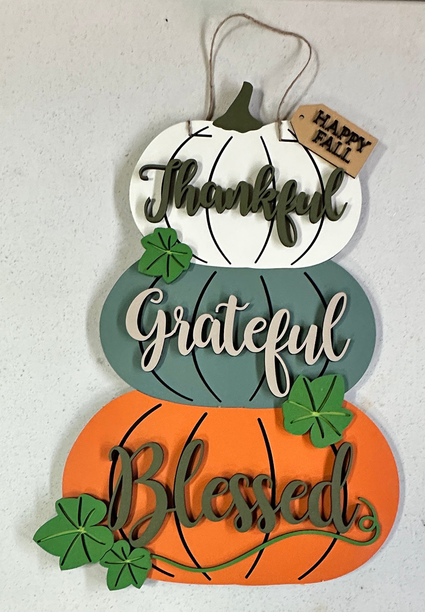 Happy Fall Thankful, Grateful, Blessed Door Hanger