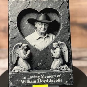 Memorial Engraving on Black Acrylic