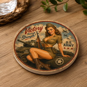Vintage War Pinup Coasters